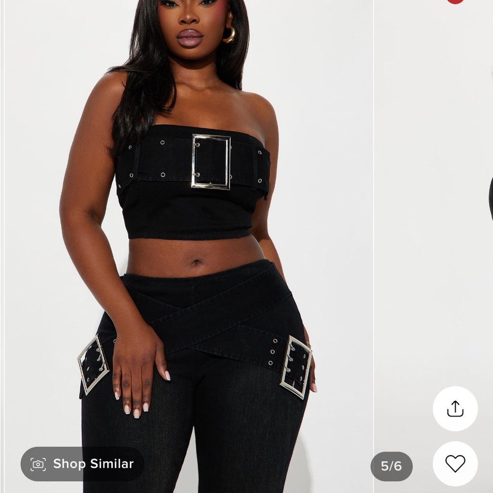 Black Denim Pant Set